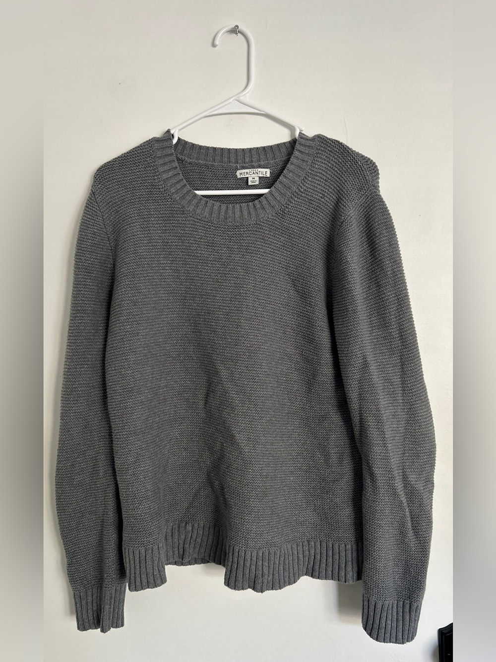 Jcrew Mercantile Gray Knit Crewneck Sweater Size Medium